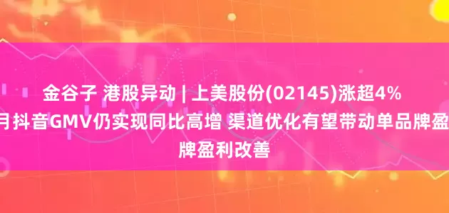 金谷子 港股异动 | 上美股份(02145)涨超4% 韩束5月抖音GMV仍实现同比高增 渠道优化有望带动单品牌盈利改善