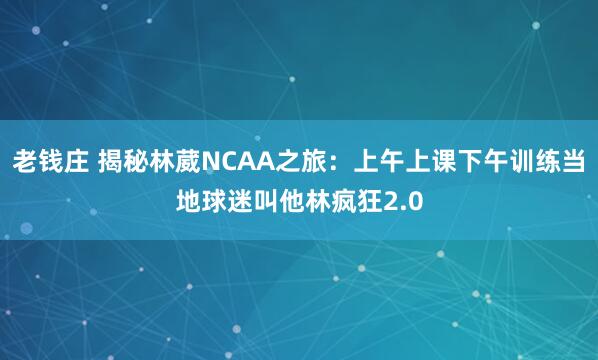 老钱庄 揭秘林葳NCAA之旅：上午上课下午训练当地球迷叫他林疯狂2.0